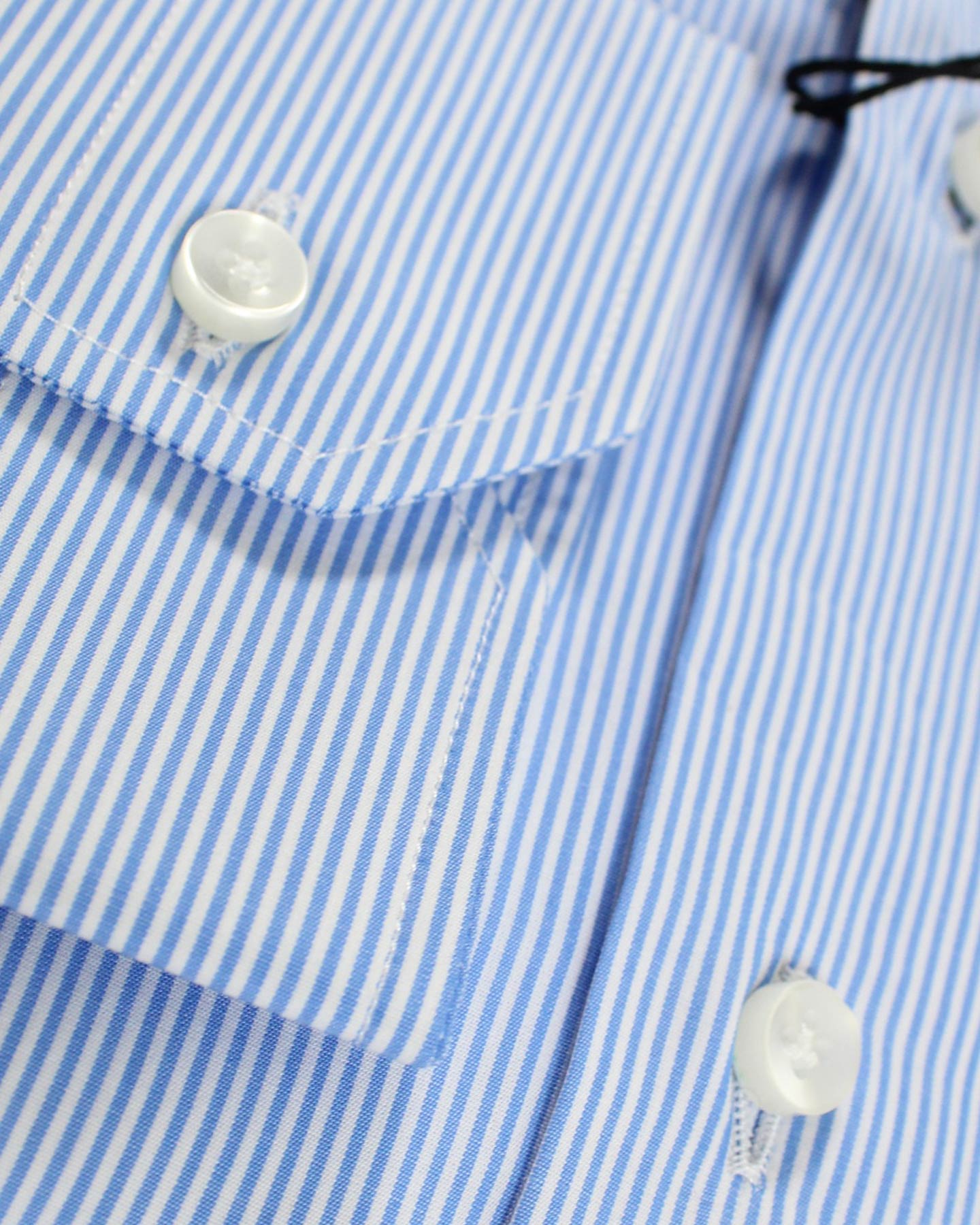 Sartorio Dress Shirt White Blue Stripes 41 - 16 Slim Fit Sale Sartorio Dress Shirt White Blue Stripes 41 - 16 Slim Fit Sale
