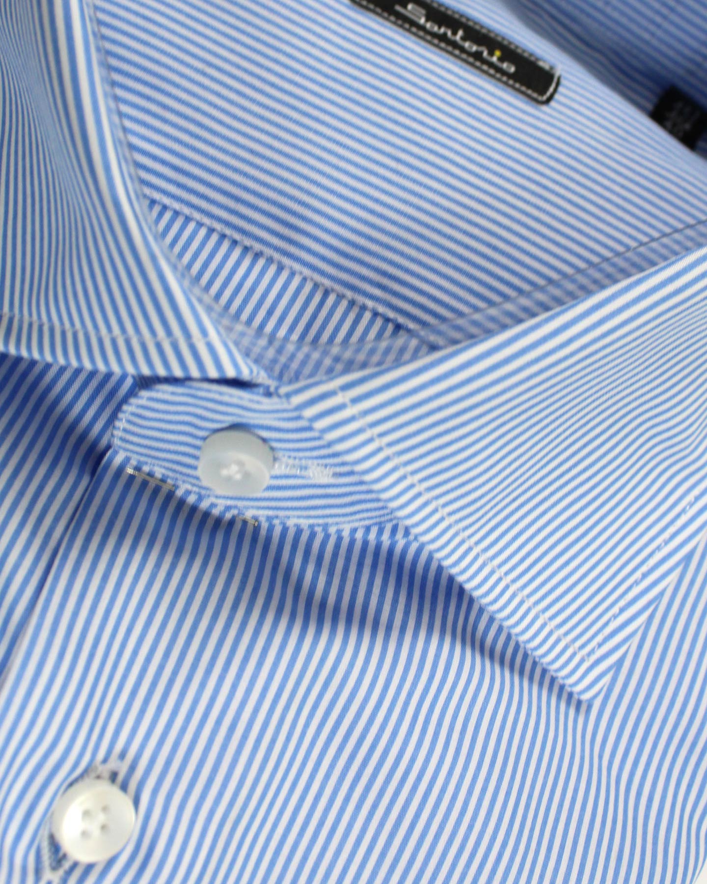 Sartorio Dress Shirt White Blue Stripes 41 - 16 Slim Fit SALE Sartorio Dress Shirt White Blue Stripes 41 - 16 Slim Fit SALE