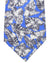 Sartorio Sevenfold Tie Royal Blue Gray Leaves Design