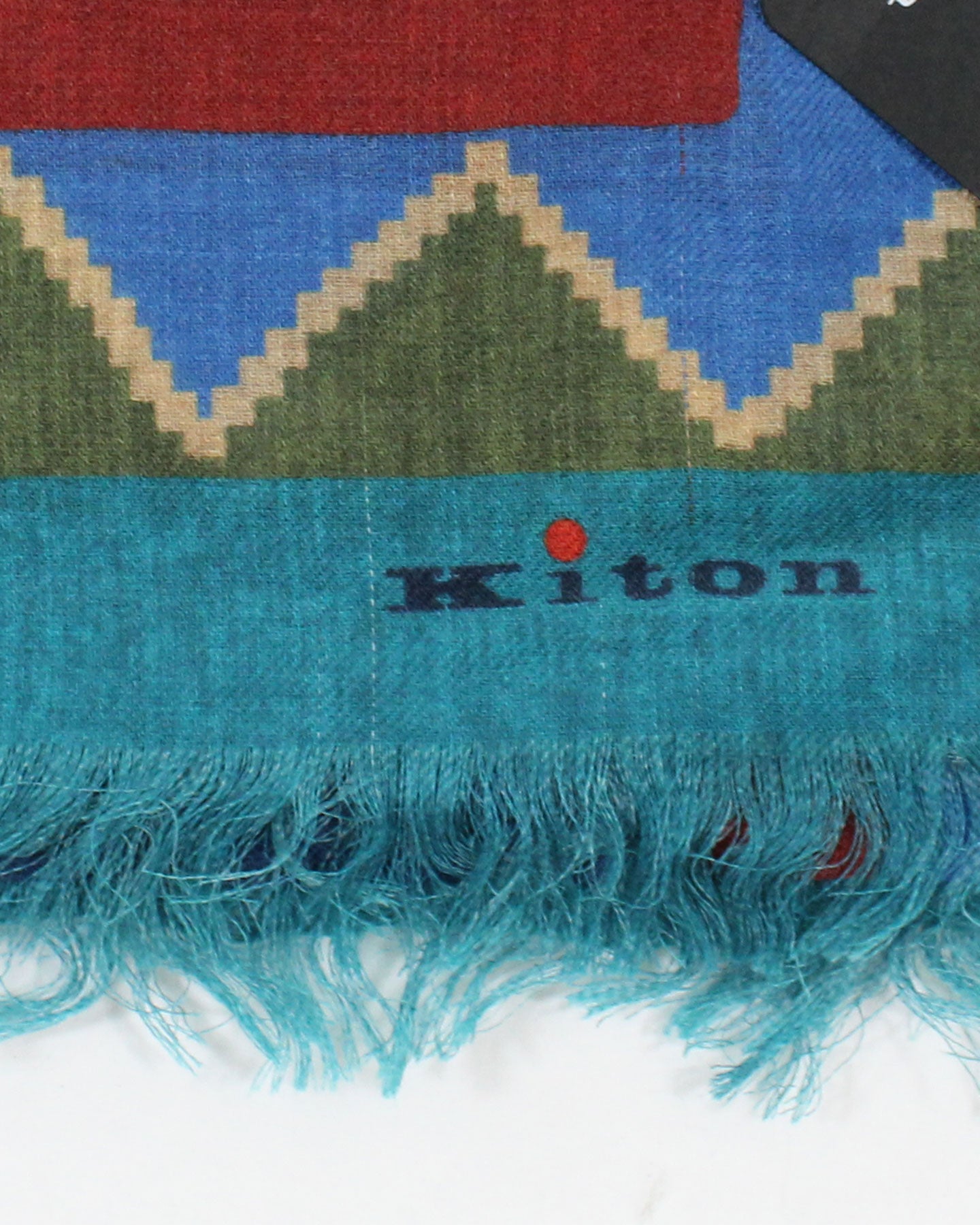 Kiton Scarf Blue Red Green Aqua Design - Large Men Shawl