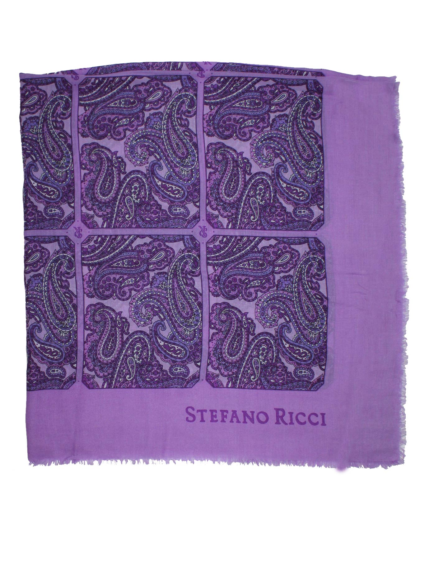 Stefano Ricci Scarf Lilac Purple Paisley