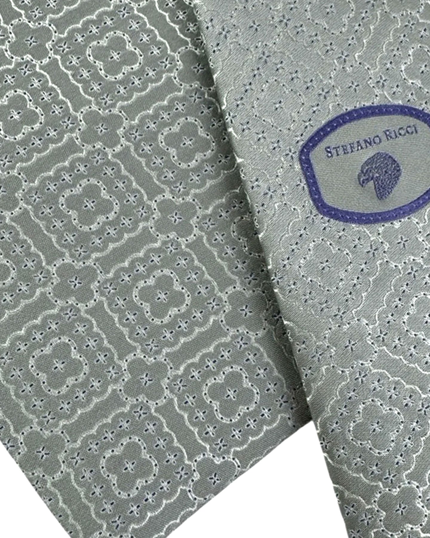Stefano Ricci Tie Gray Silver Pattern