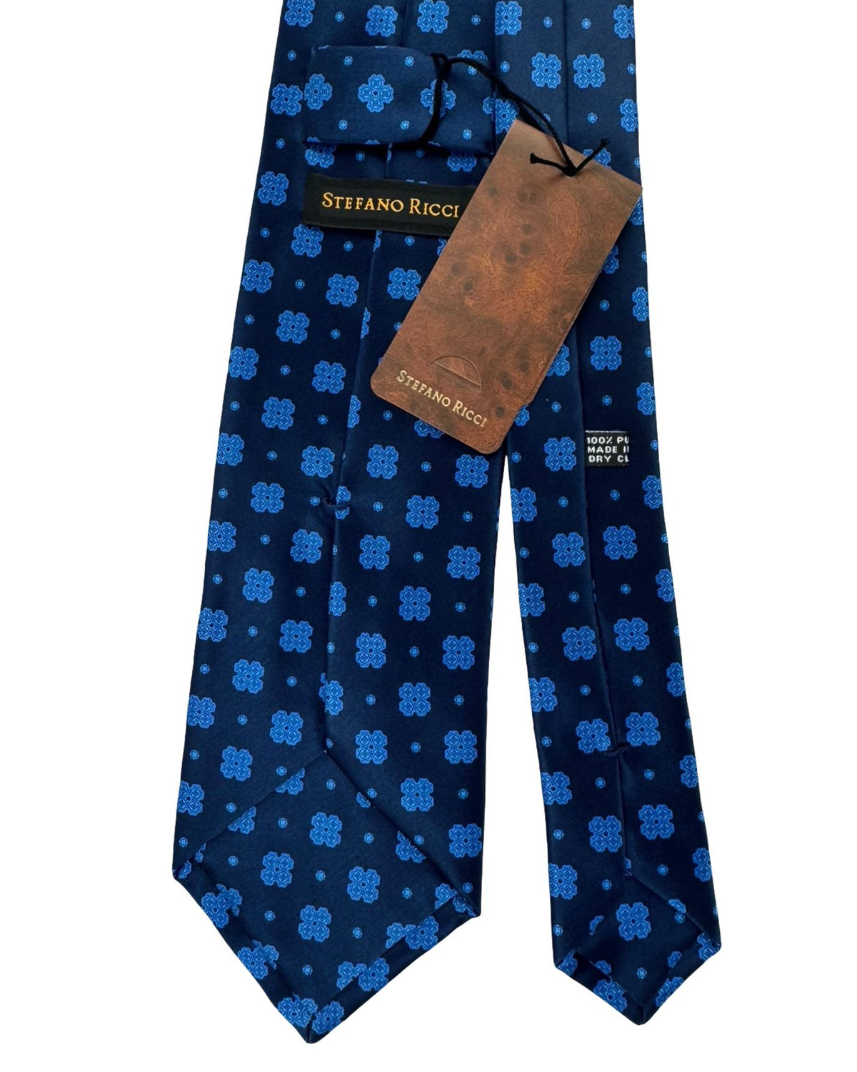 Stefano Ricci Tie Navy Blue Sky Blue Geometric