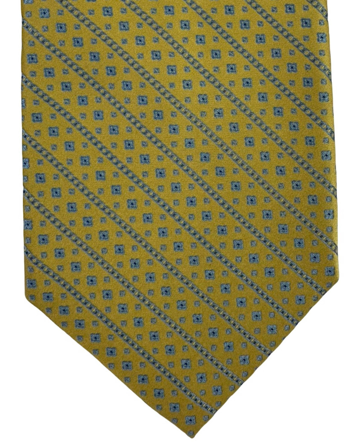 Stefano Ricci Tie Mustard and Gray Geometrics Stripes
