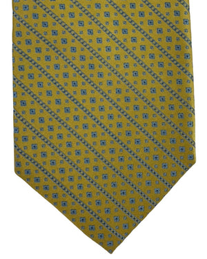 Stefano Ricci Tie Mustard and Gray Geometrics Stripes
