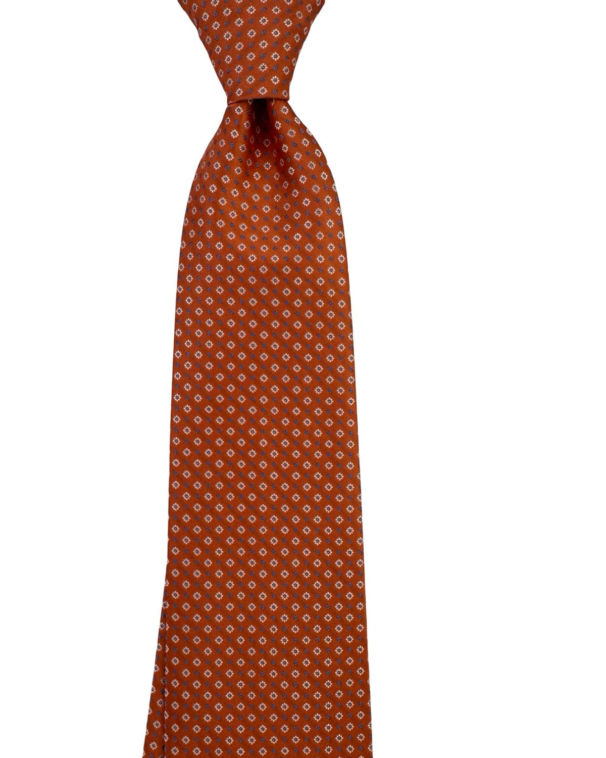 Stefano Ricci Tie Orange and White Mini Flowers