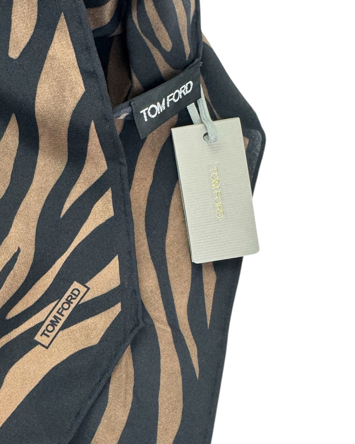 Tom Ford Scarf Brown Black Zebra - Slim Short Shawl
