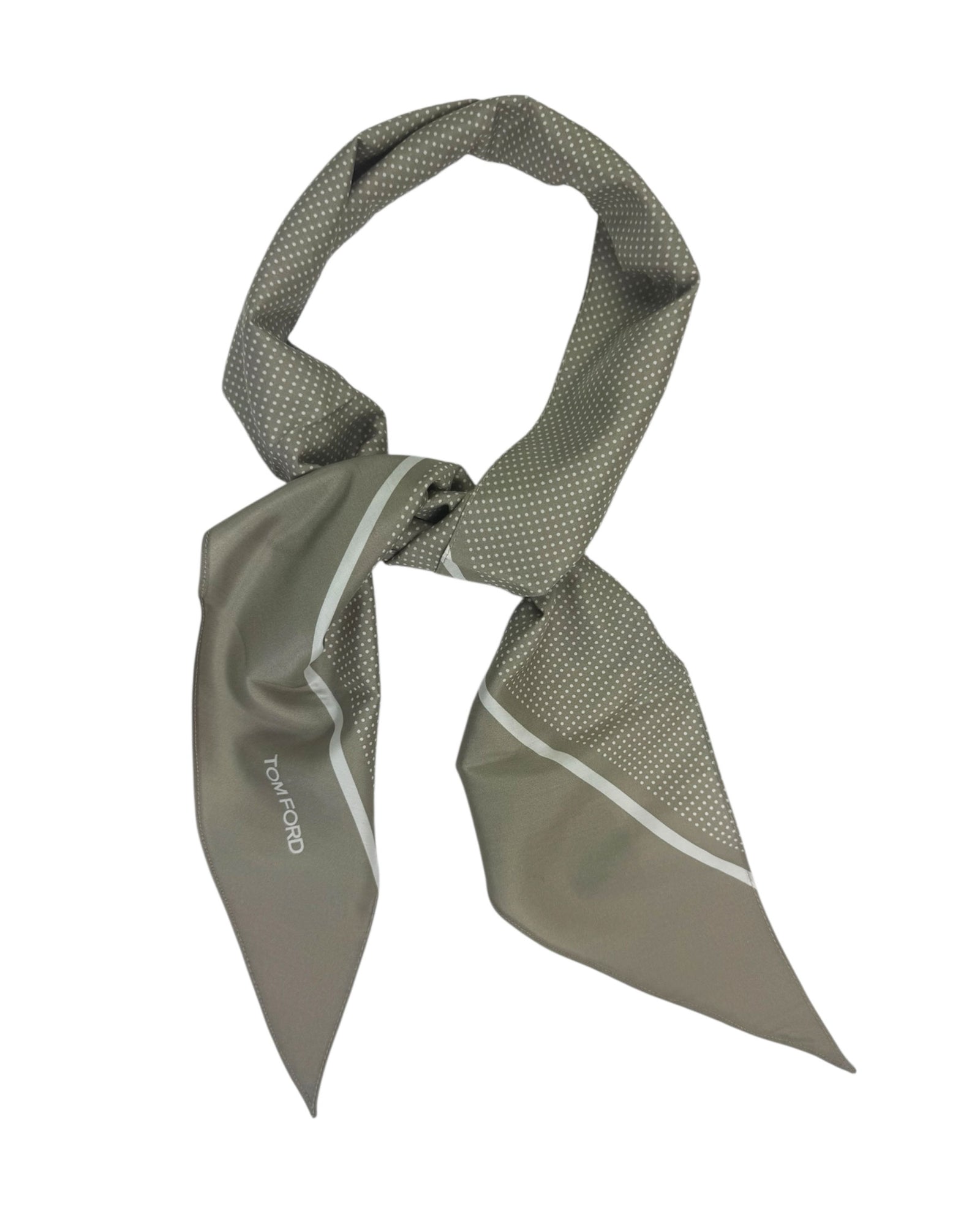 Tom Ford Scarf Taupe Dots - Slim Short Shawl