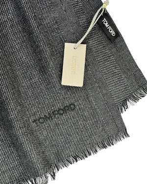 Tom Ford Silk Scarf Dark Gray Pattern