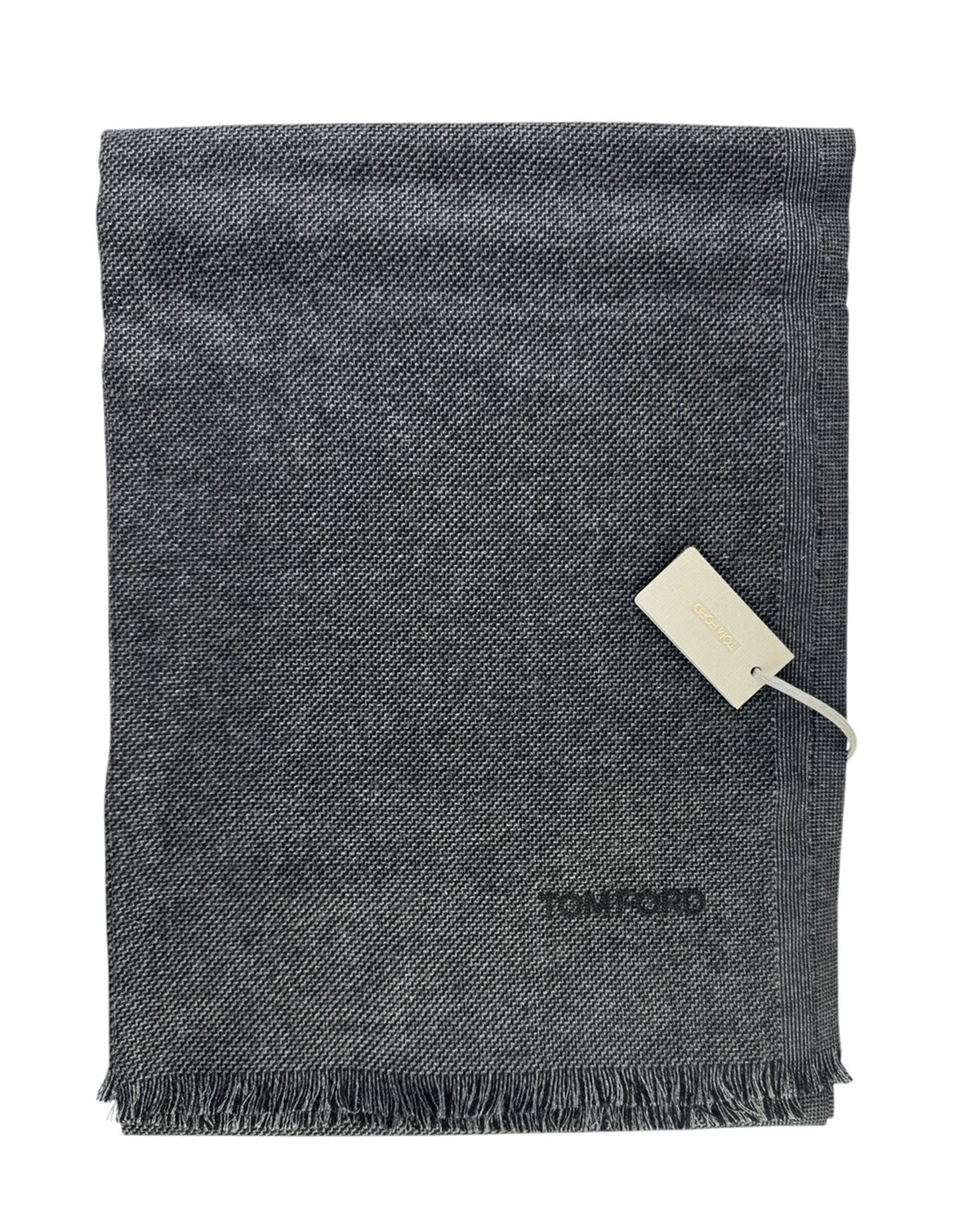 Tom Ford Silk Scarf Dark Gray Pattern