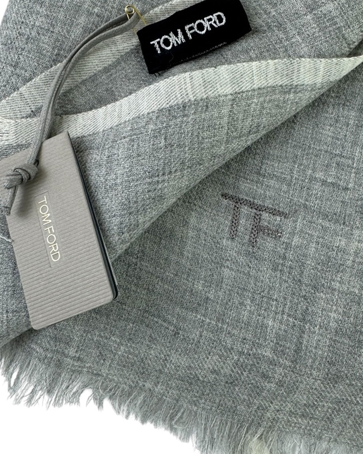  Tom Ford Cashmere Scarf Gray New