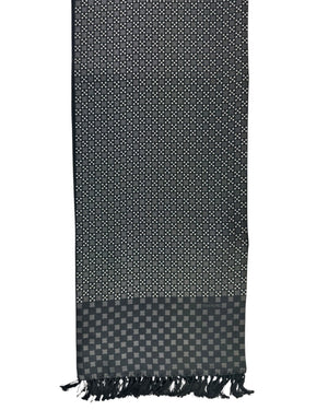 Tom Ford Scarf Gray Black Silver Design - Fringe