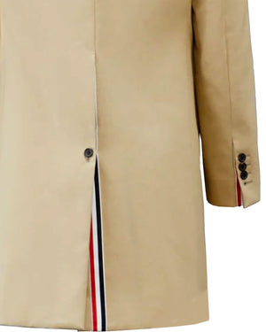 Thom Browne Overcoat Khaki MacKintosh Bal Collar EU 50  - US 40