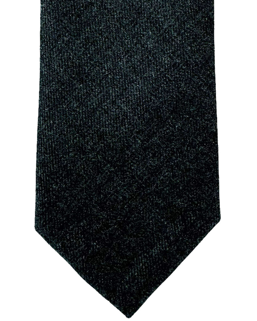 Thom Browne Skinny Wool Tie Dark Gray FINAL SALE Tie Deals