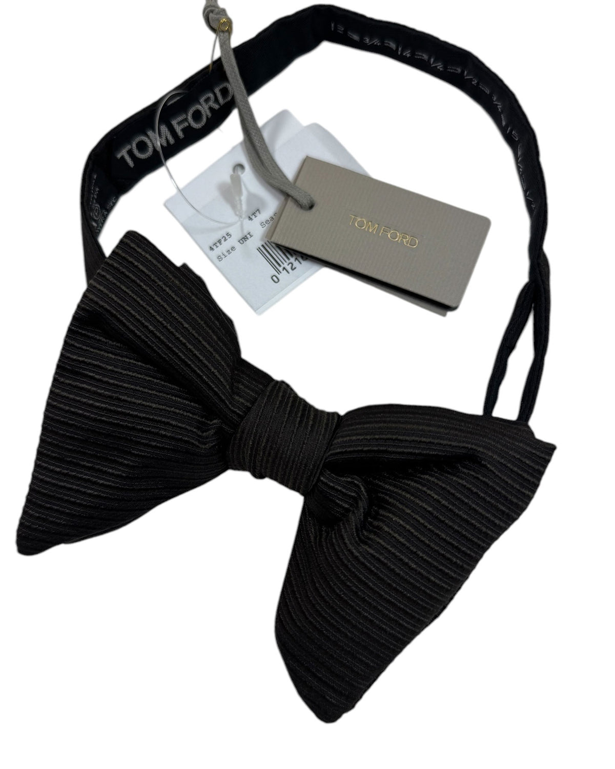 Tom Ford Bow Tie Black Brown Grosgrain Large Butterfly