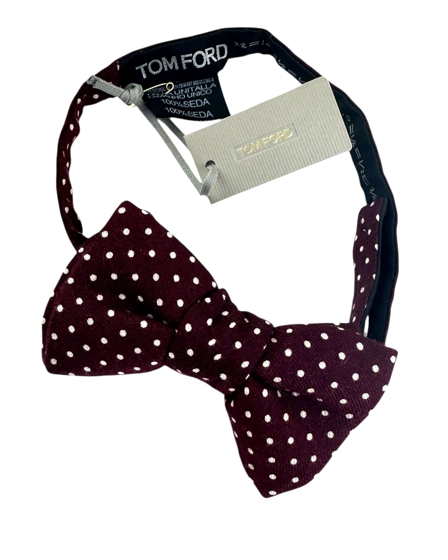 Tom Ford Bow Tie Bordeaux Polka Dots