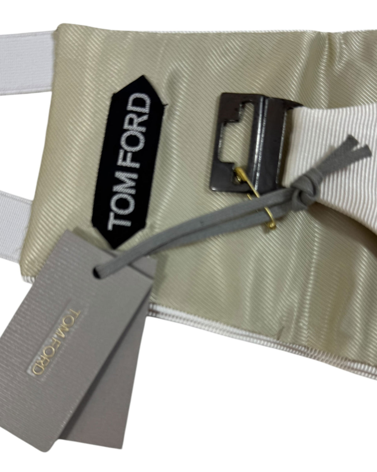 Tom Ford Cummerbund Ivory White Grosgrain M SALE