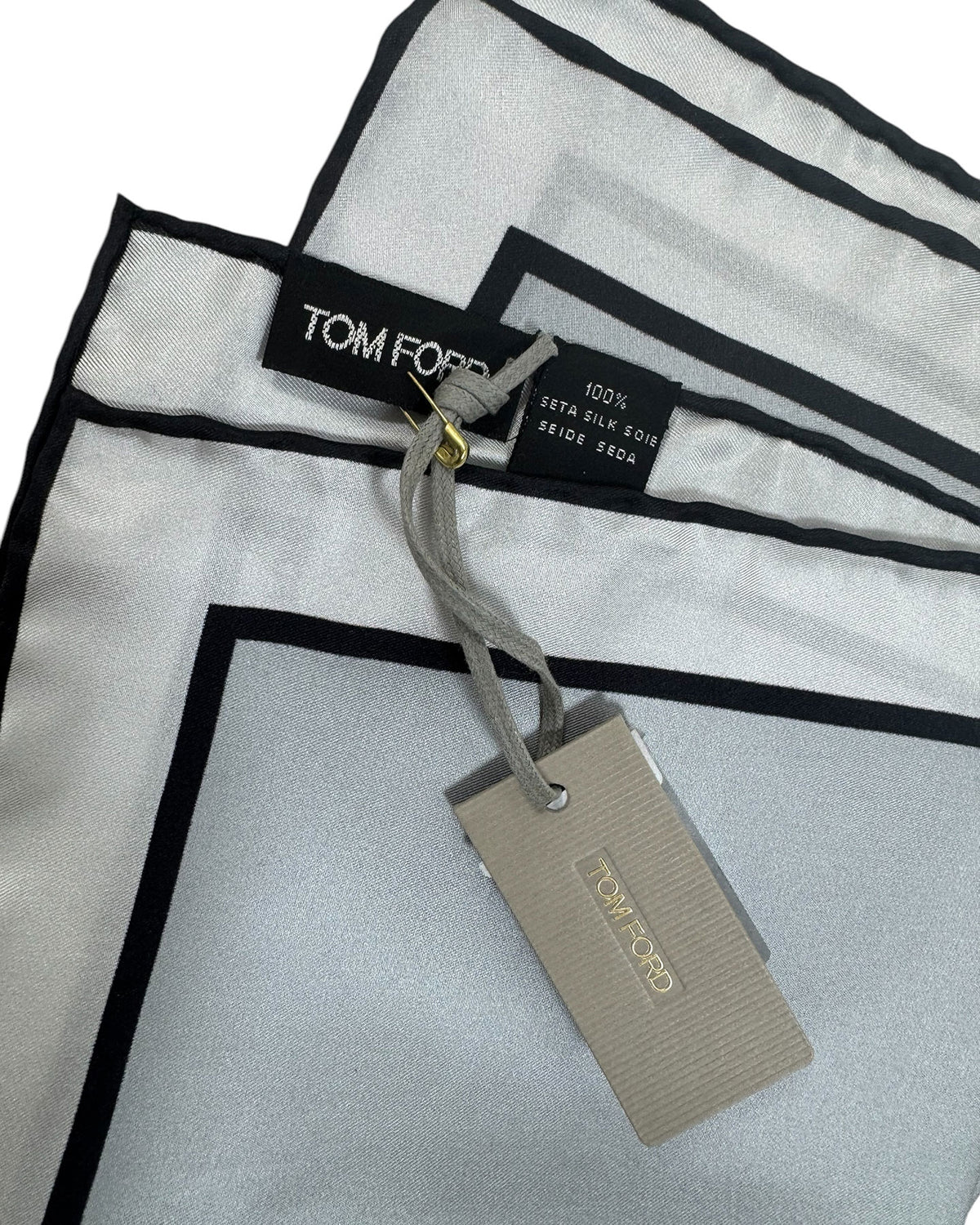 Tom Ford Silk Pocket Square Gray