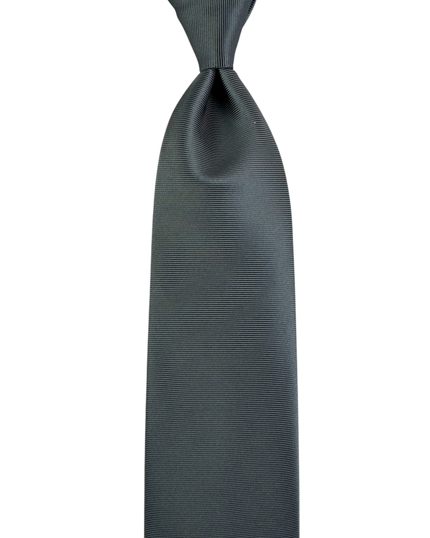 Tom Ford Silk Tie Grey Grosgrain - Wide Necktie