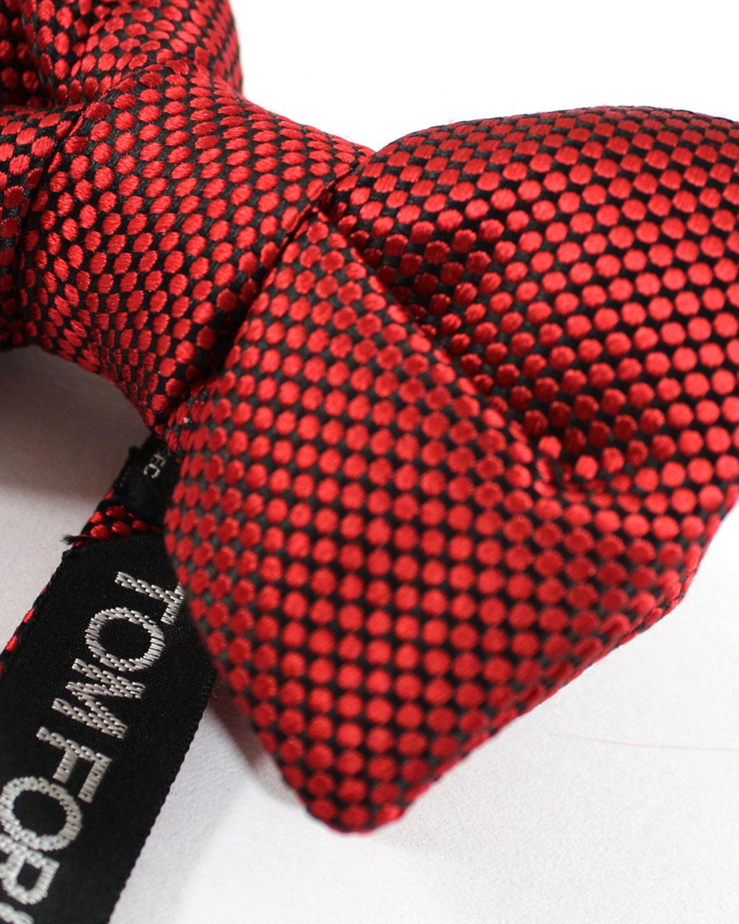 Tom Ford Silk Bow Tie Dark Red Mini Dots