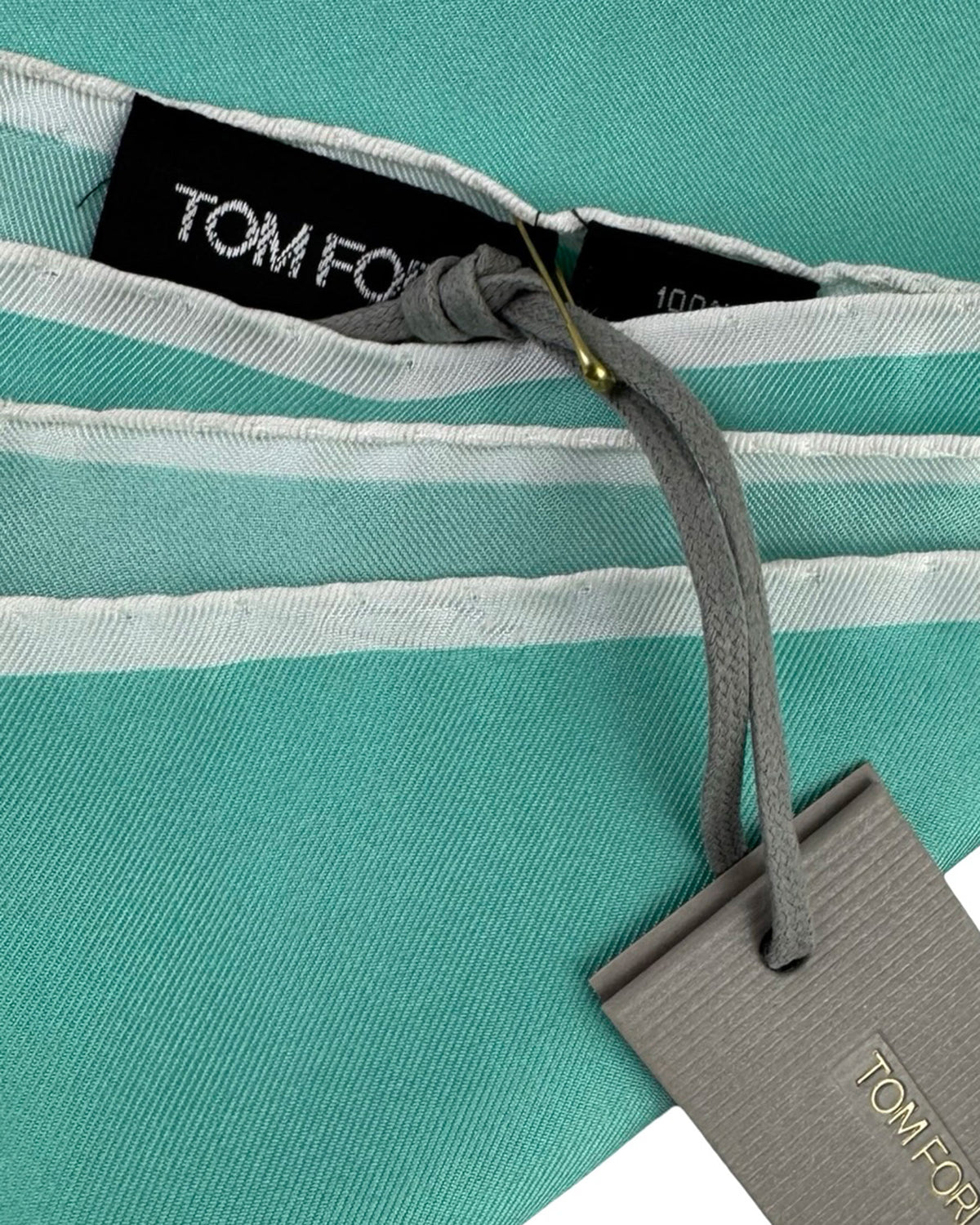 Tom Ford Silk Pocket Square Aqua