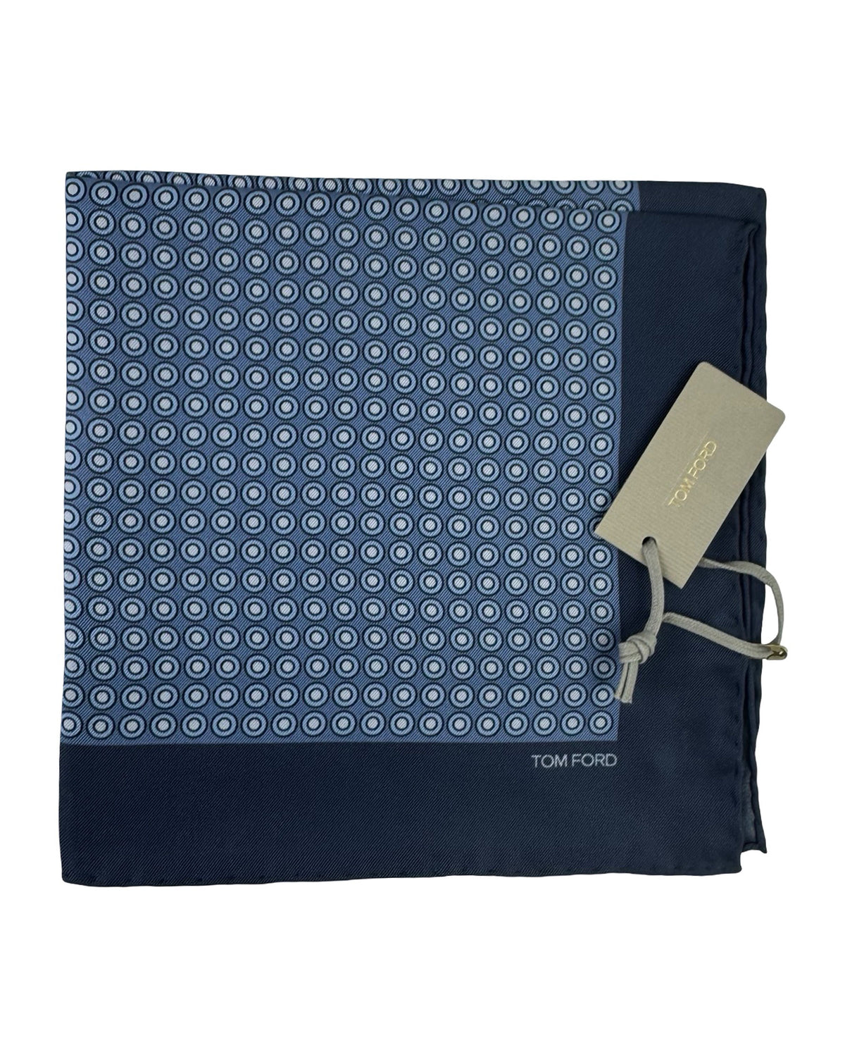 Tom Ford Silk Pocket Square Midnight Blue Gray