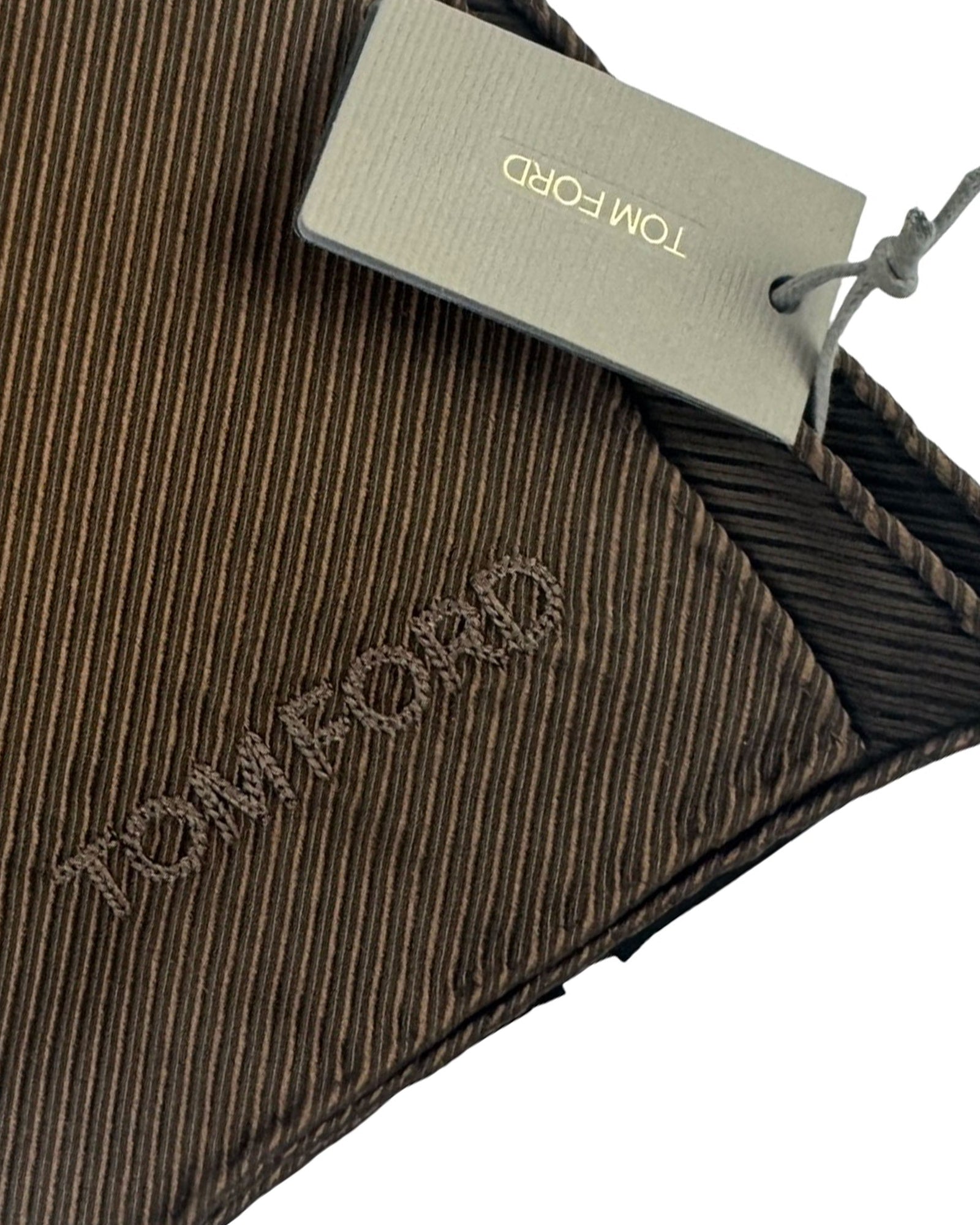 Tom Ford Silk Pocket Square Brown