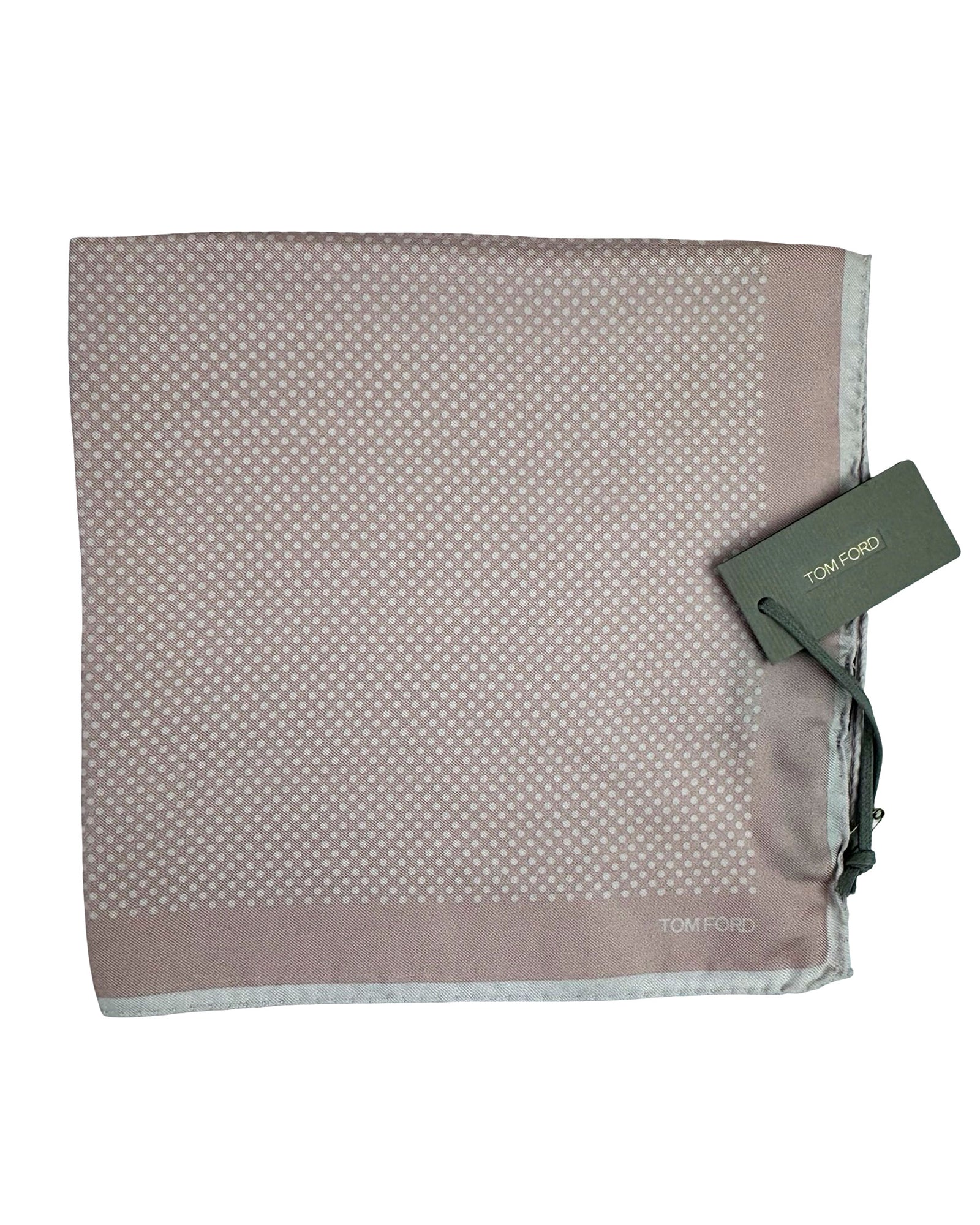 Tom Ford Silk Pocket Square Pink Dots