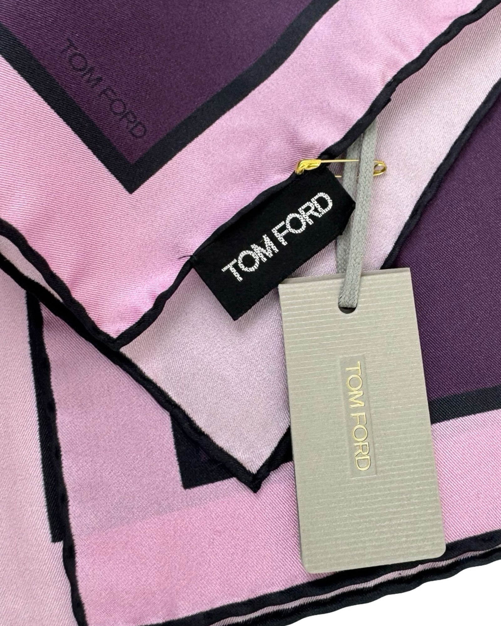 Tom Ford Silk Pocket Square Pink Purple