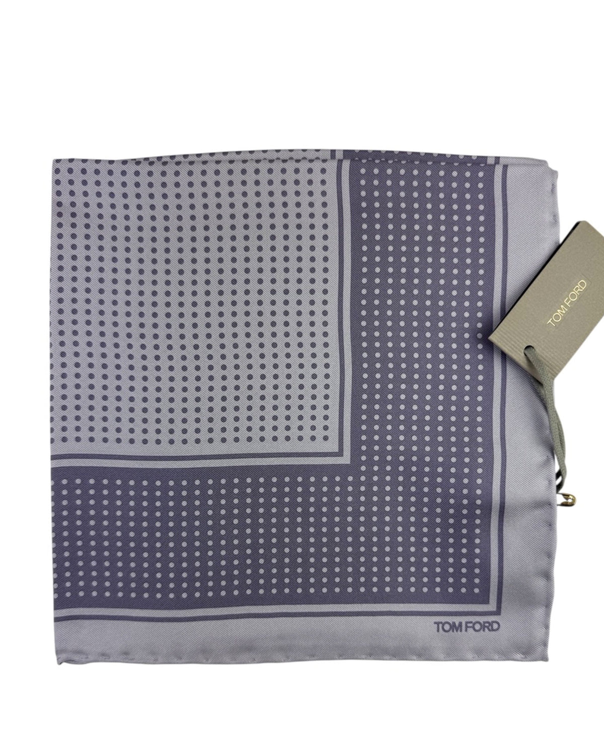 Tom Ford Pocket Square Gray Dots - Hand Made in Italy