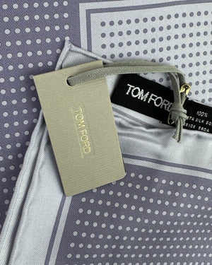 Tom Ford Pocket Square Gray Dots - Hand Made in Italy