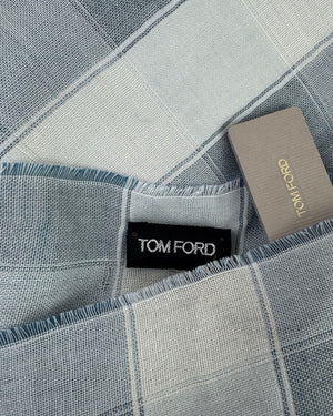 Tom Ford Scarf Light Blue Check