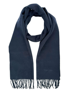 Tom Ford Scarf Dark Blue Solid