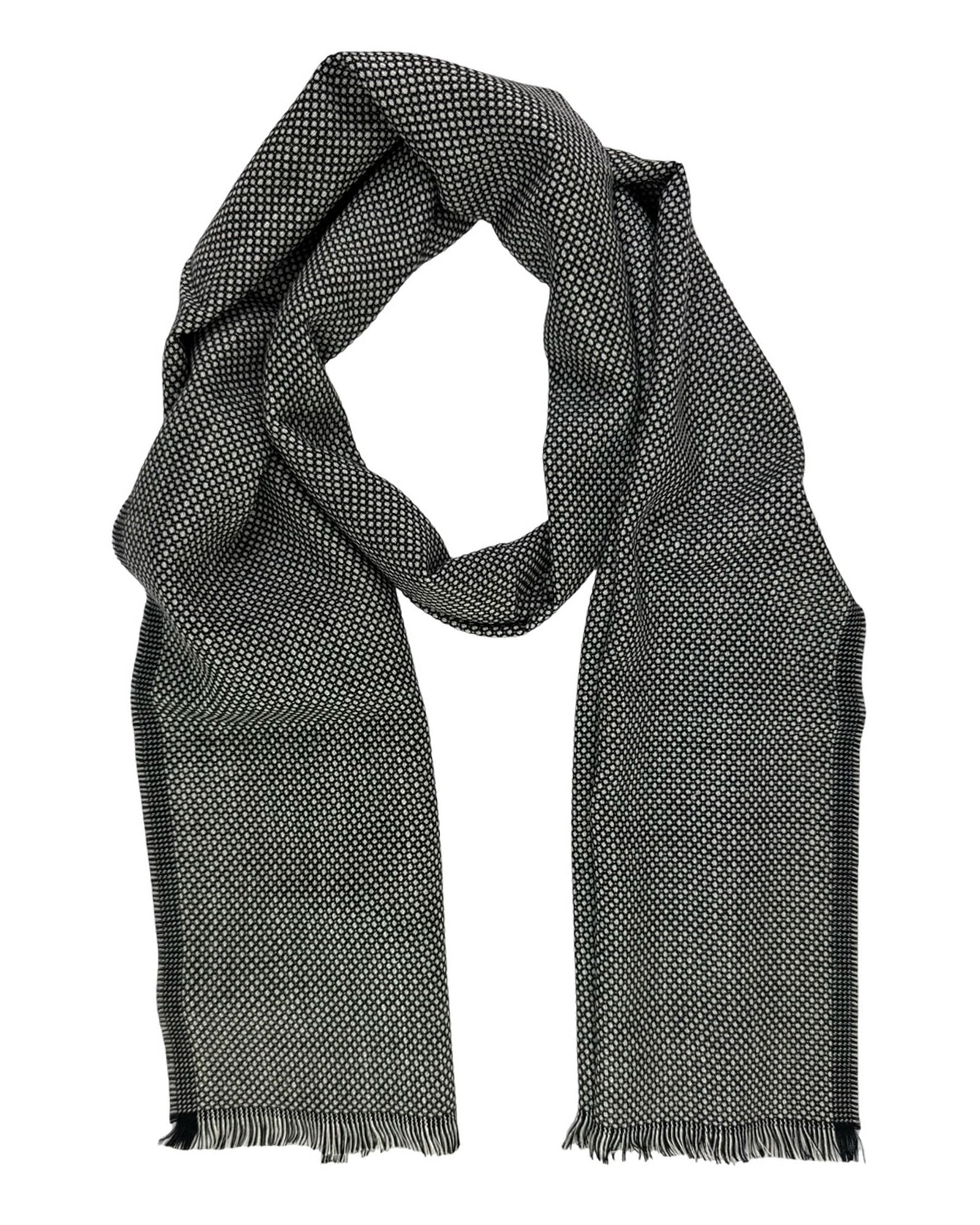 Tom Ford Scarf Black Silver - Wool Silk