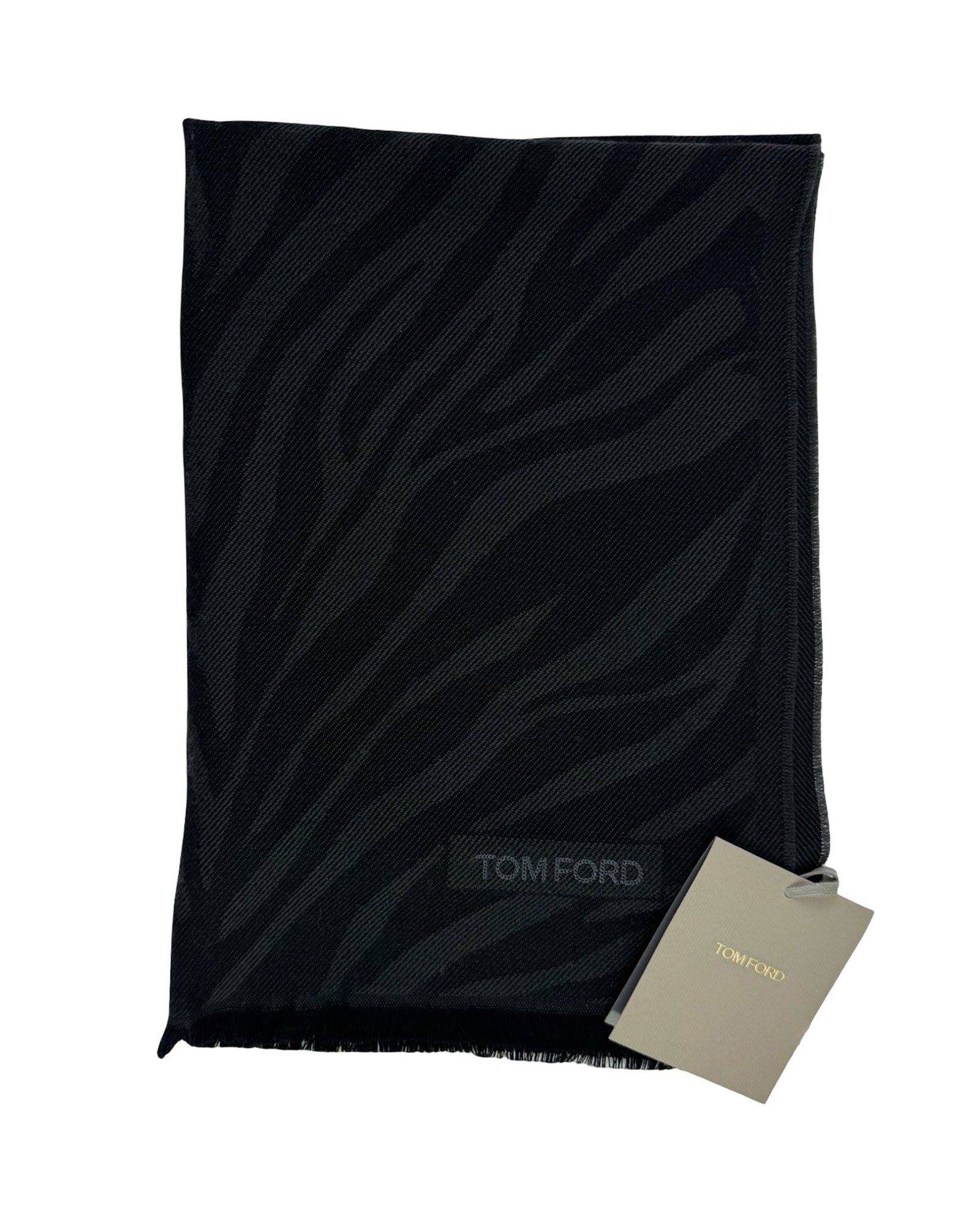 Tom Ford Scarf Black Gray Design - Men Collection