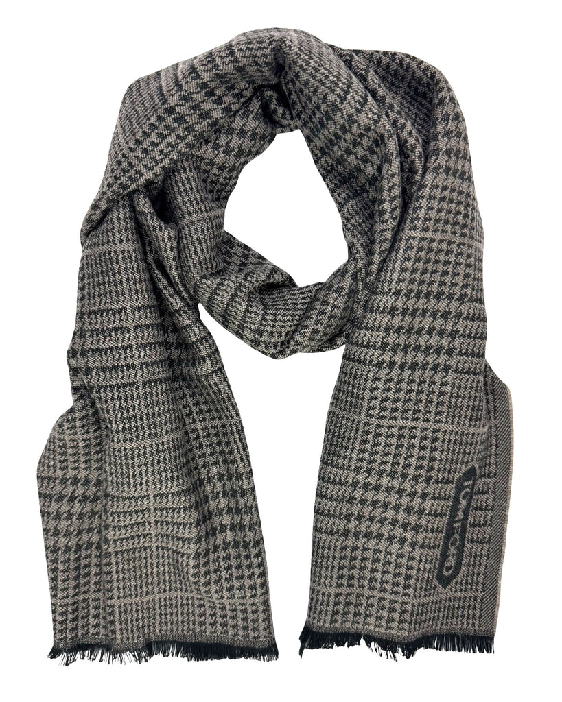 Tom Ford Wool Scarf Glen Check Gray - Tie Deals