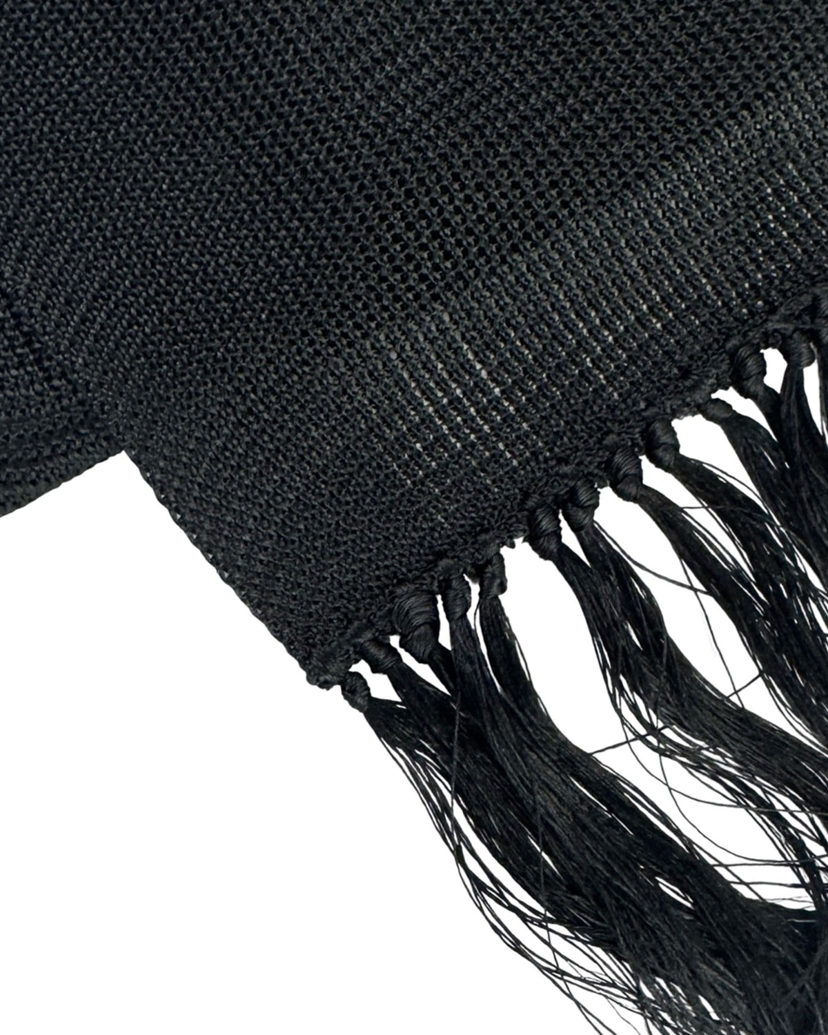 Tom Ford Scarf Black Knitted Silk Fringe