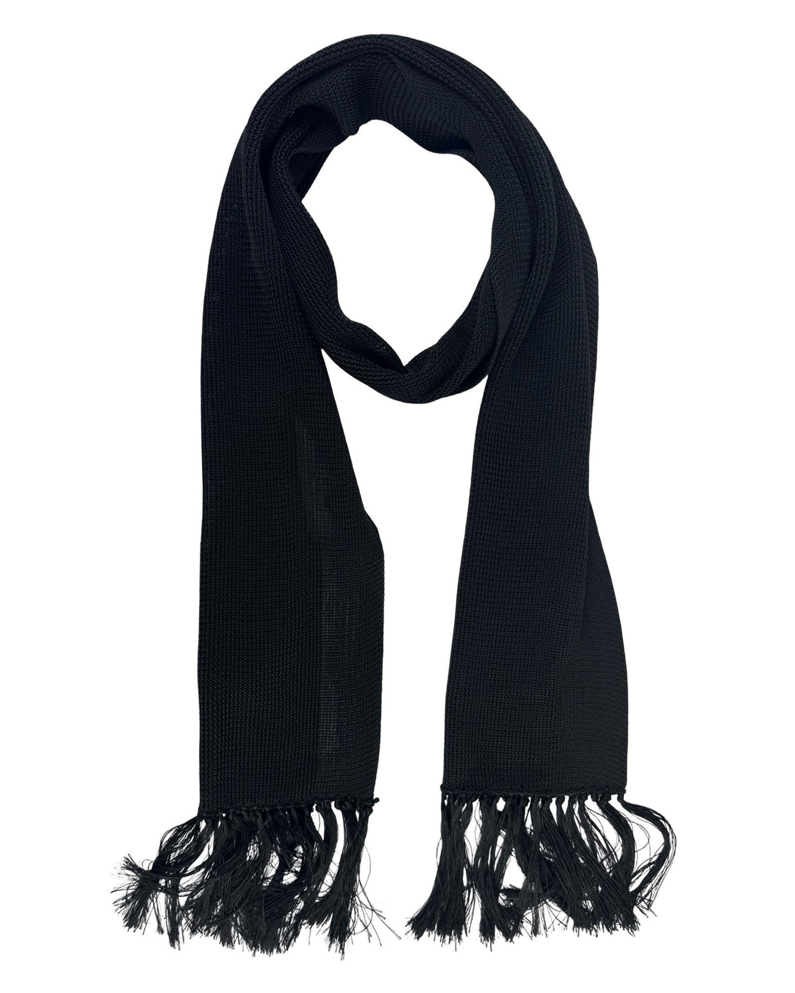 Tom Ford Scarf Black Knitted Fringe