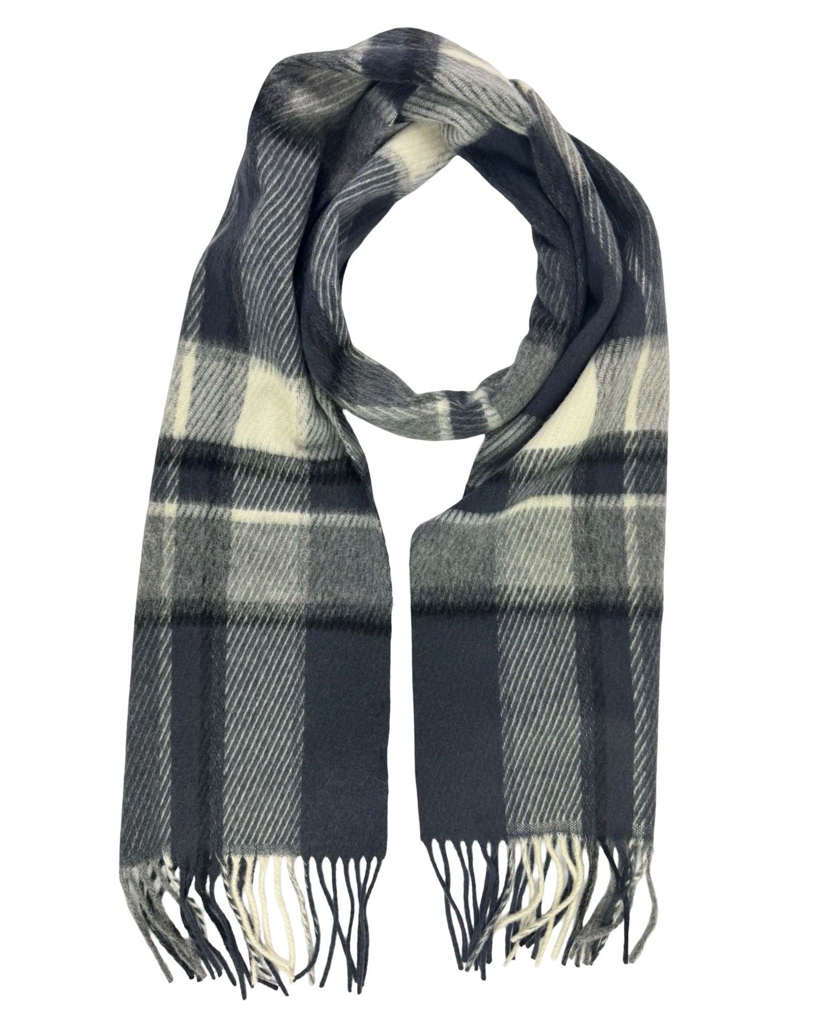 Tom Ford Scarf Gray Check Plaid - Cashmere Men Shawl