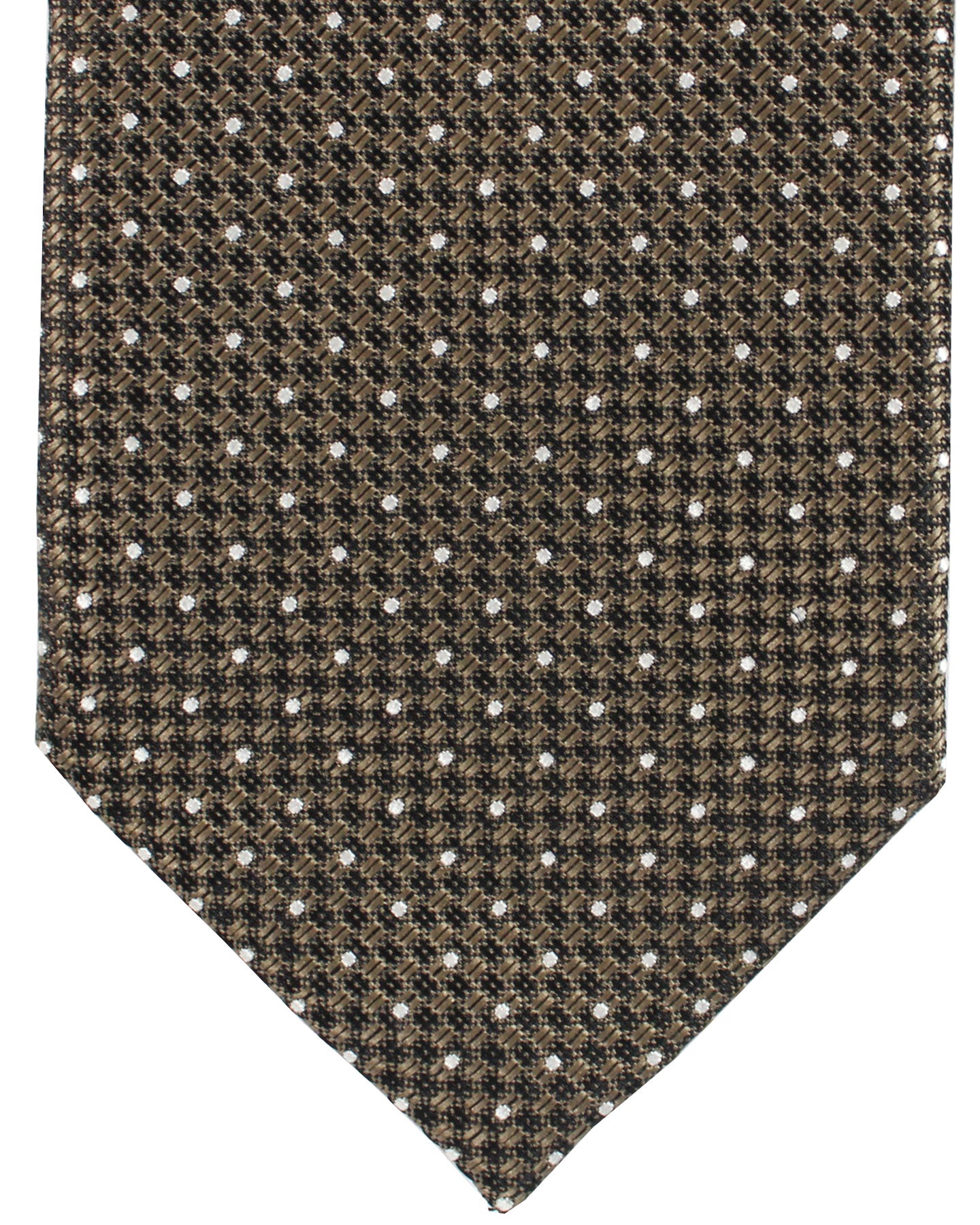 Tom Ford Tie Brown Green Micro Dots