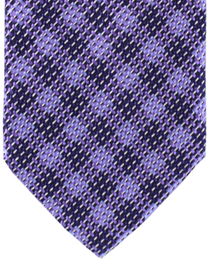 Tom Ford Tie Purple Black Stripes Gingham