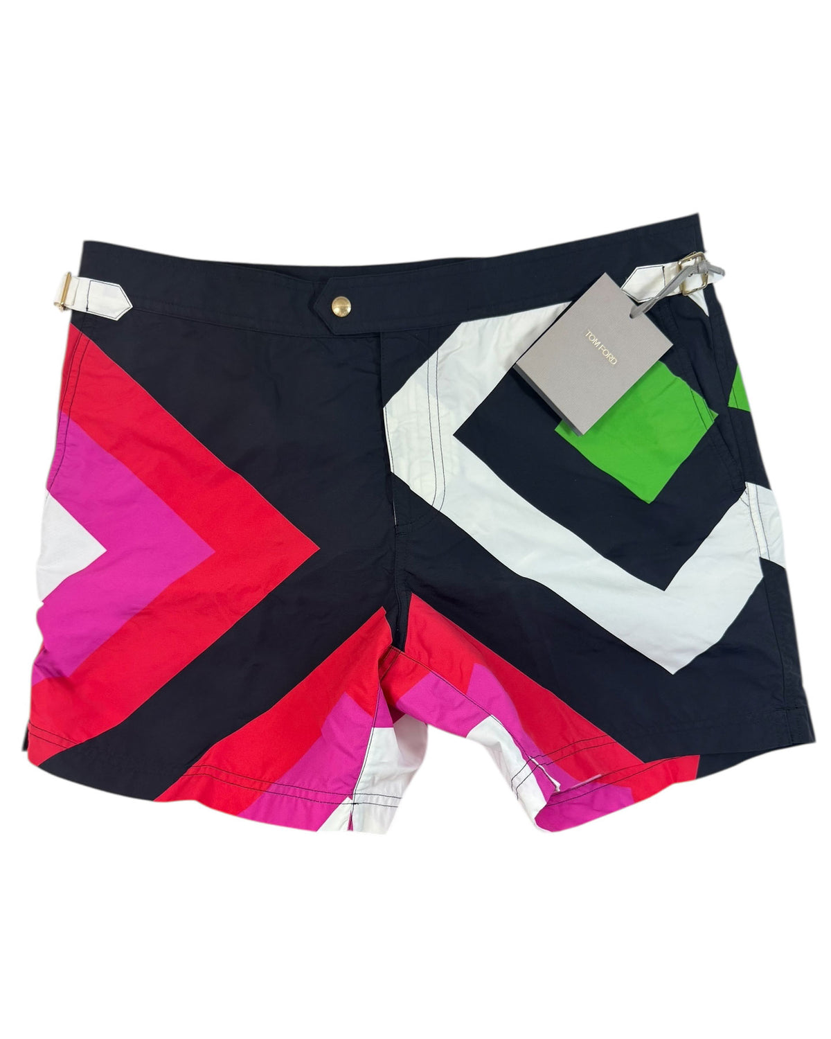 Tom Ford Swimwear Fuchsia Black White Geometric