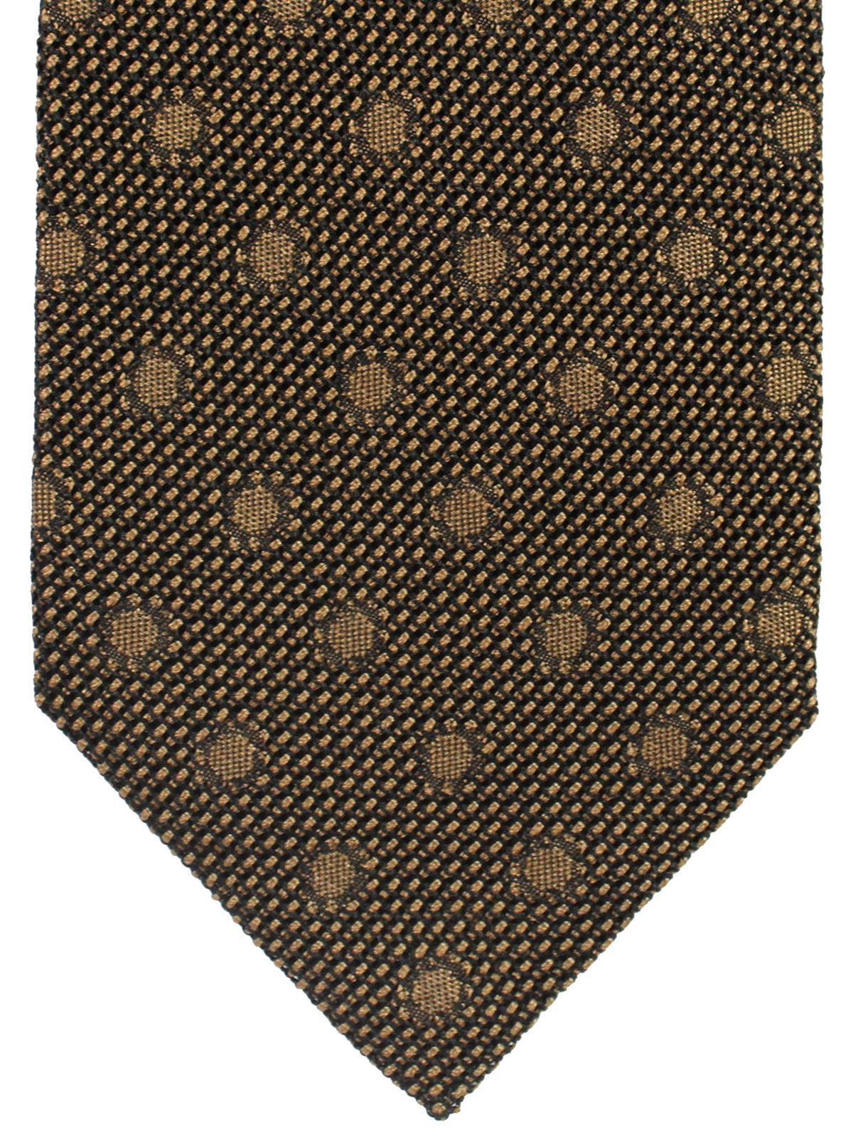 Tom Ford Tie Brown Black Polka Dots Hand Made In Italy