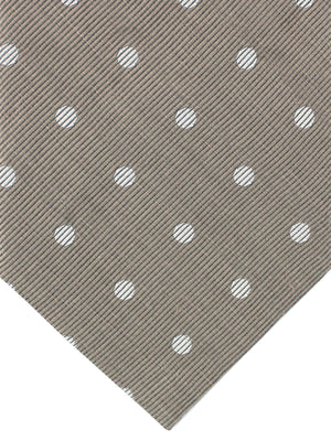 Tom Ford Silk Tie Gray Polka Dots - Wide Necktie