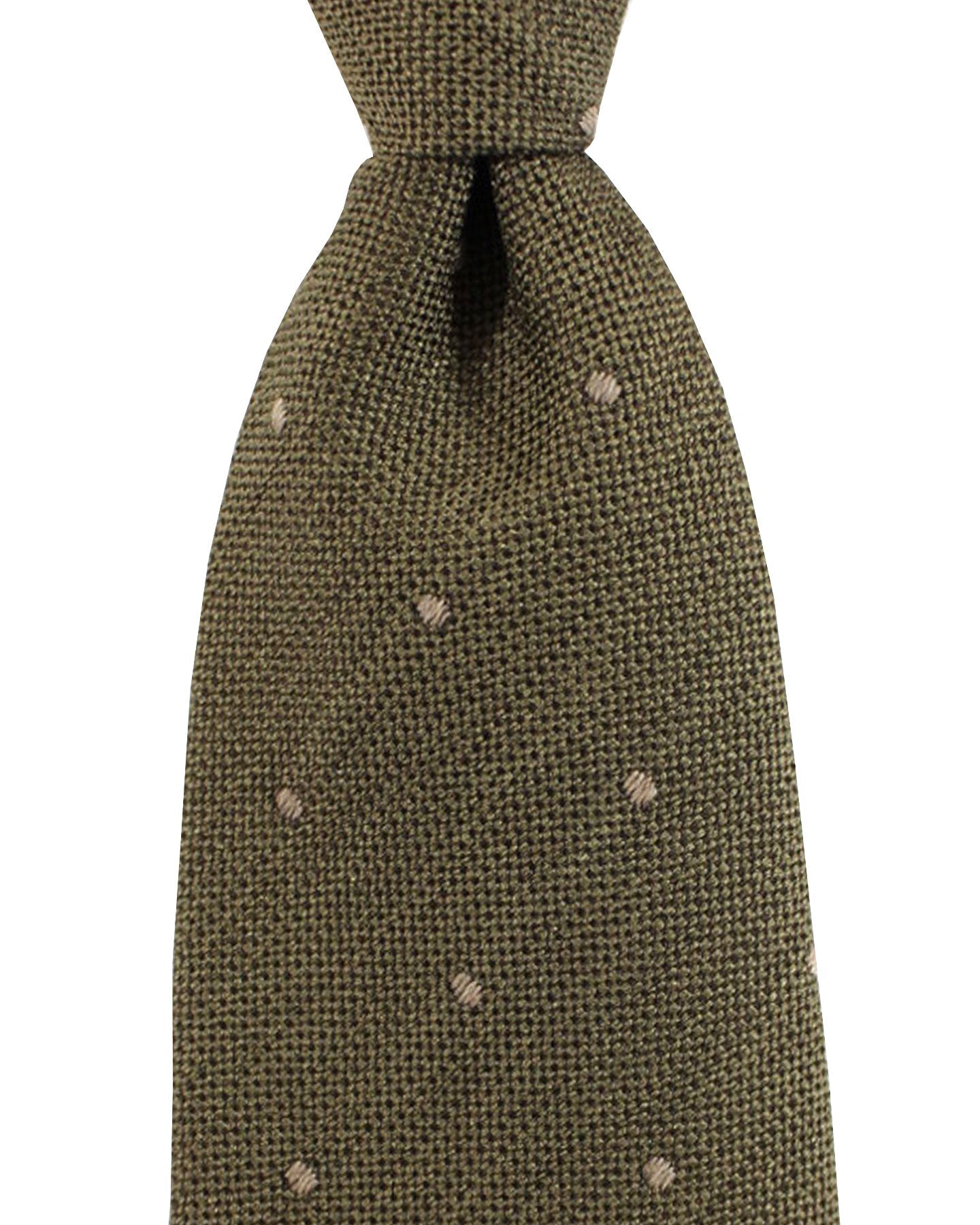 Tom Ford Silk Wool Tie Taupe Mini Dots