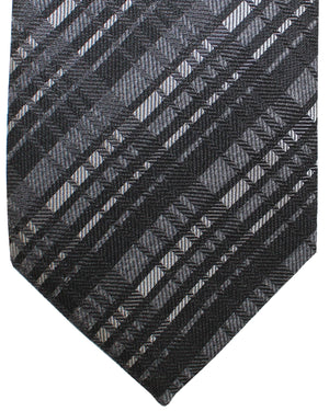 Tom Ford Silk Tie Black Gray Madras