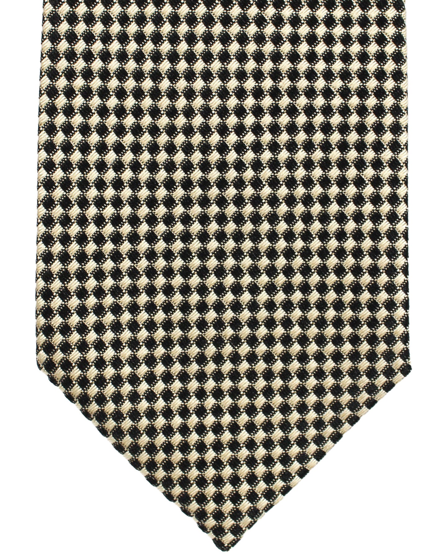 Tom Ford Silk Necktie Black Silver Squares