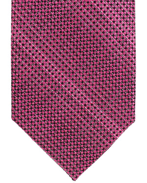 Tom Ford Silk Tie Hot Pink Black Silver Geometric