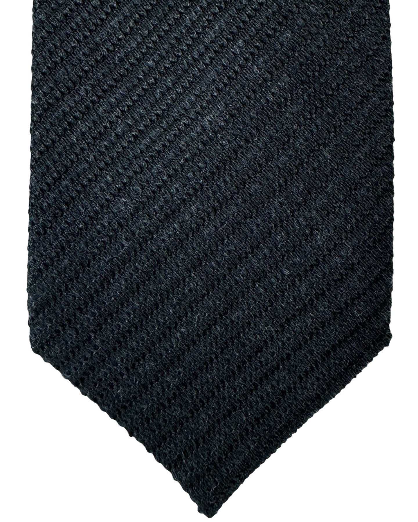 Tom Ford Silk Wool Tie Black Dark Blue Stripes