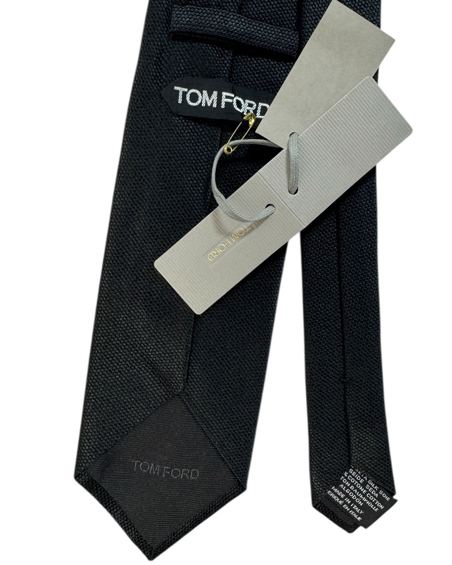Tom Ford Tie Solid Black Pattern